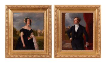 RICHARD RAMSEY REINAGLE, R.A. (1775-1862): A PAIR OF PORTRAITS OF A HUSBAND AND WIFE C. 1848