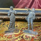 A PAIR OF LATE 19TH CENTURY GERMAN SILVER FIGURAL MENU HOLDERS, 1896