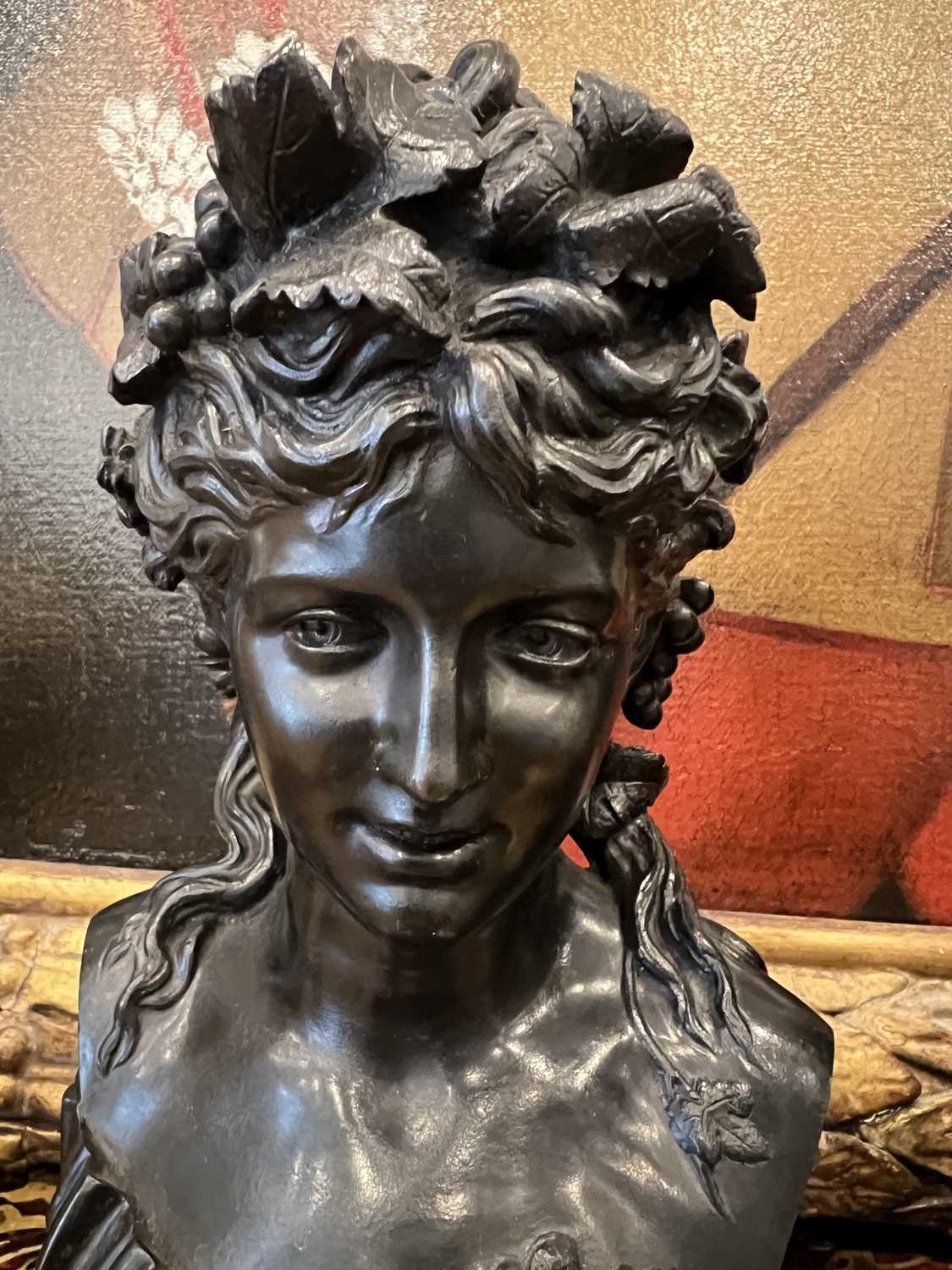 JEAN-LOUIS GRÉGOIRE, (FRENCH, 1840-1890): A PAIR OF BRONZE BUSTS OF MAIDENS - Image 3 of 5
