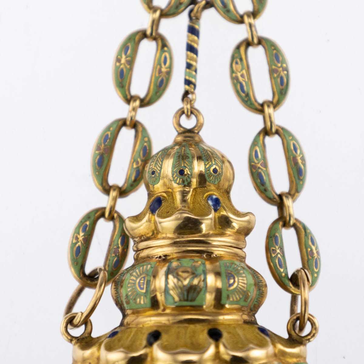 AN 18K GOLD AND ENAMEL SCENT BOTTLE, SWISS, EARLY 19TH CENTURY, FOR THE OTTOMAN MARKET - Image 7 of 12