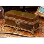 A FINE 19TH CENTURY BOHEMIAN LITHYALIN AND ORMOLU MOUNTED CASKET