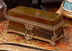 A FINE 19TH CENTURY BOHEMIAN LITHYALIN AND ORMOLU MOUNTED CASKET
