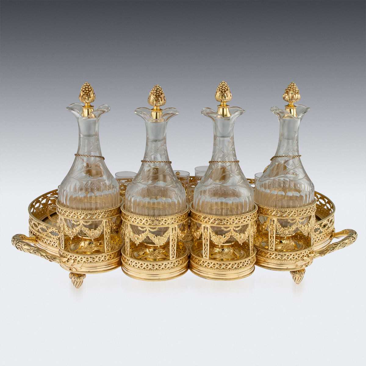 MAISON ODIOT: A 19TH CENTURY SILVER GILT AND GLASS LIQUEUR SERVICE - Image 13 of 37