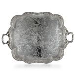 A RARE 19TH CENTURY FRENCH SILVER AND NIELLO TRAY