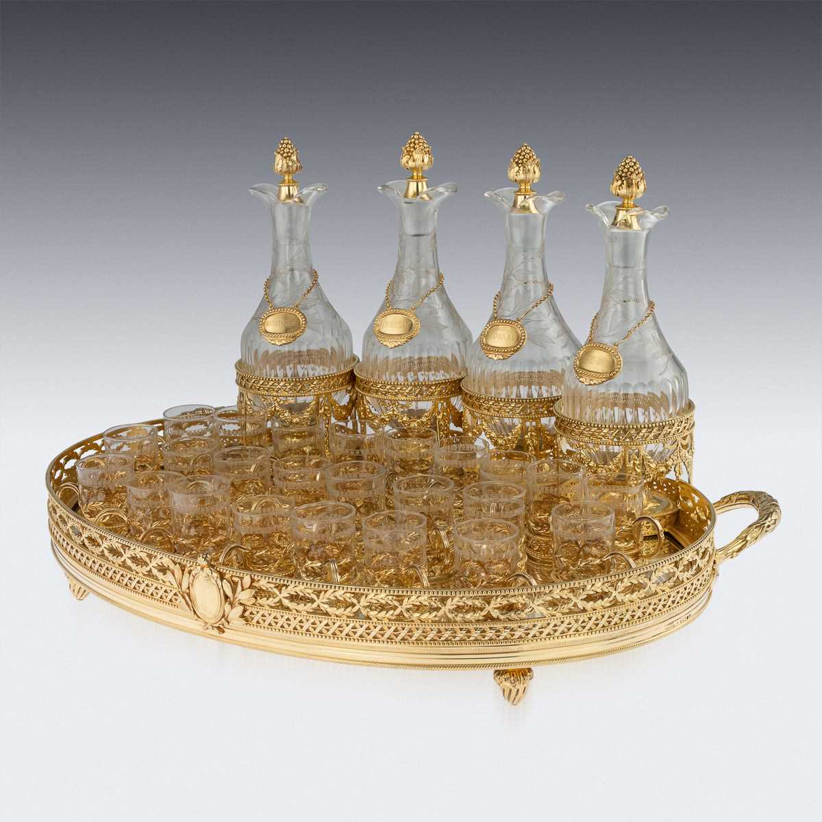 MAISON ODIOT: A 19TH CENTURY SILVER GILT AND GLASS LIQUEUR SERVICE - Image 2 of 37