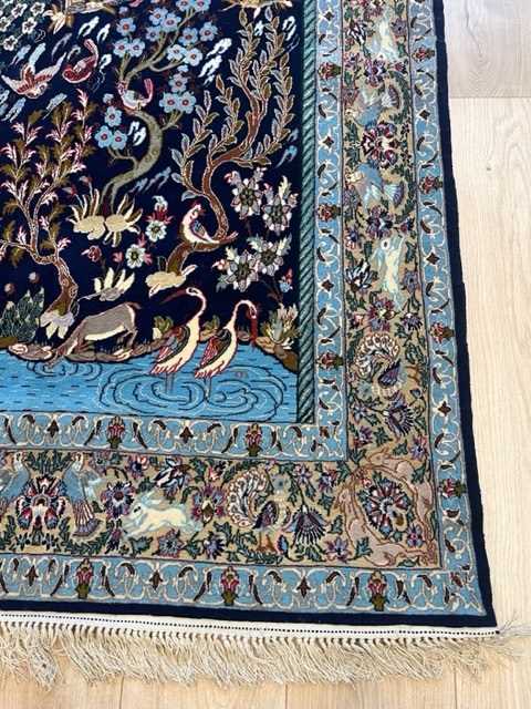 A PART SILK ISFAHAN CARPET OF ANIMAL DESIGN, NORTH WEST PERSIA - Image 12 of 12