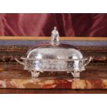 A FINE AND RARE STERLING SILVER BUTTER DISH WITH CHINESE FIGURE, LONDON, 1857