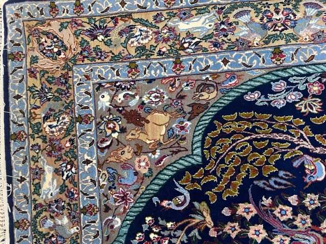 A PART SILK ISFAHAN CARPET OF ANIMAL DESIGN, NORTH WEST PERSIA - Image 3 of 12