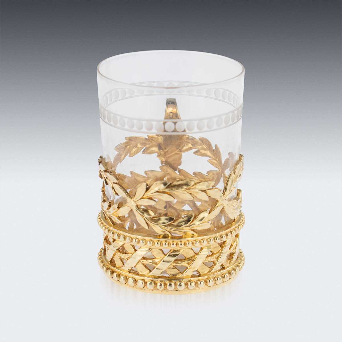 MAISON ODIOT: A 19TH CENTURY SILVER GILT AND GLASS LIQUEUR SERVICE - Image 29 of 37