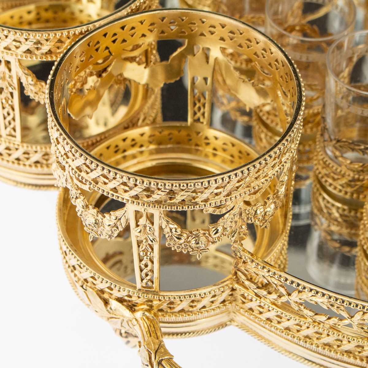 MAISON ODIOT: A 19TH CENTURY SILVER GILT AND GLASS LIQUEUR SERVICE - Image 10 of 37