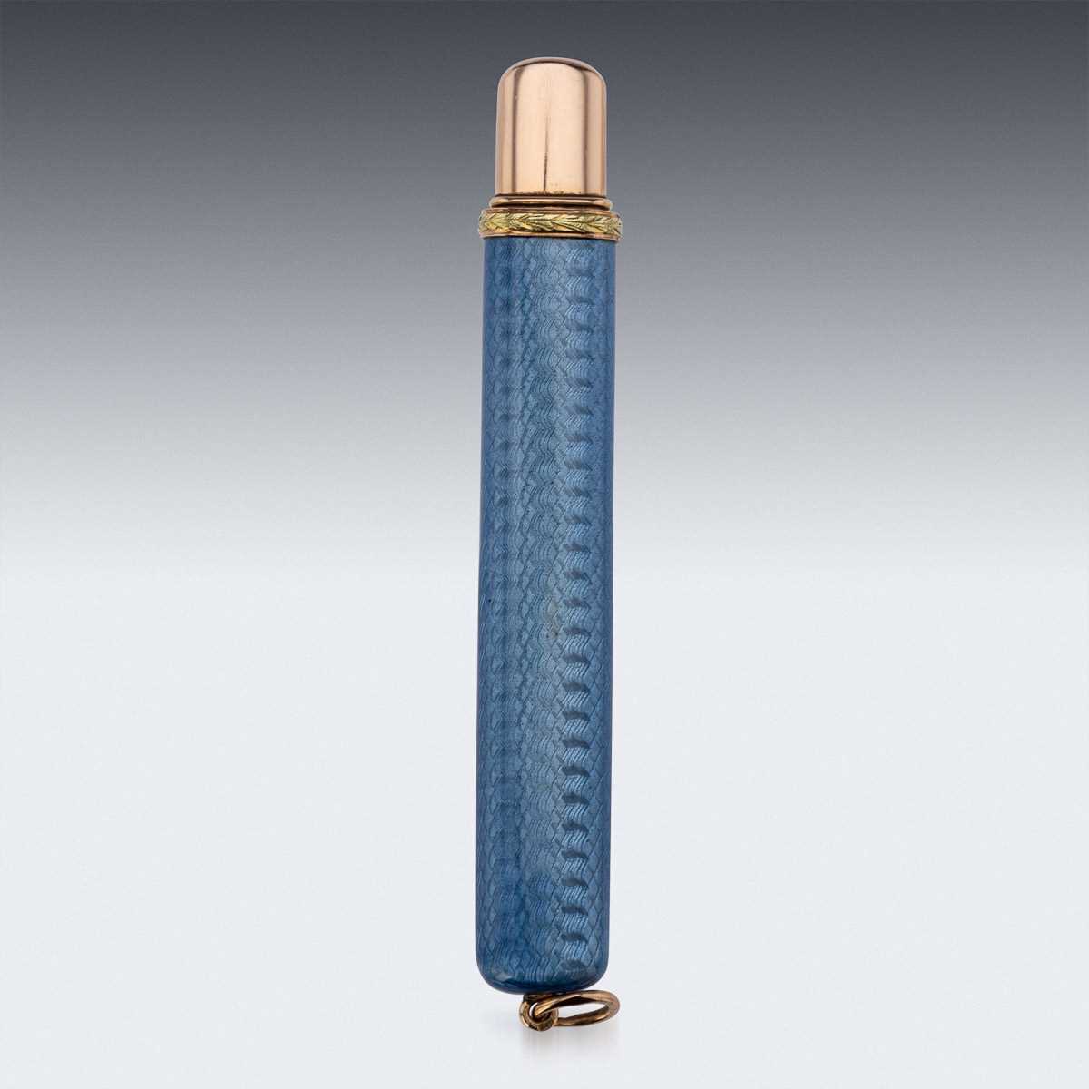 FABERGE: AN EARLY 20TH CENTURY GOLD AND ENAMEL PENCIL, MAKER'S MARK A.A. - Image 8 of 9