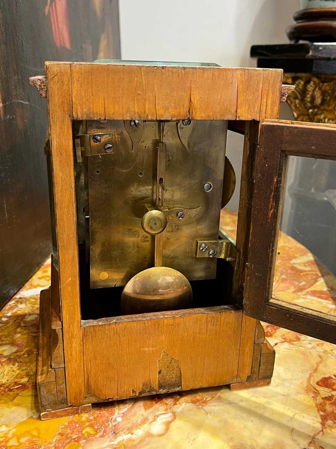 A MID 19TH CENTURY SATINWOOD FOUR GLASS LIBRARY CLOCK, RIEDER & CO, LONDON - Image 5 of 8