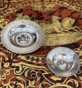 TWO STERLING SILVER ENGLISH RAMADA DISHES