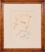 JEAN COCTEAU (FRENCH, 1889-1963): HEAD STUDY, LITHOGRAPH