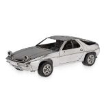 A SOLID SILVER 1960'S MODEL OF A PORSCHE 928 BY L. DONATI