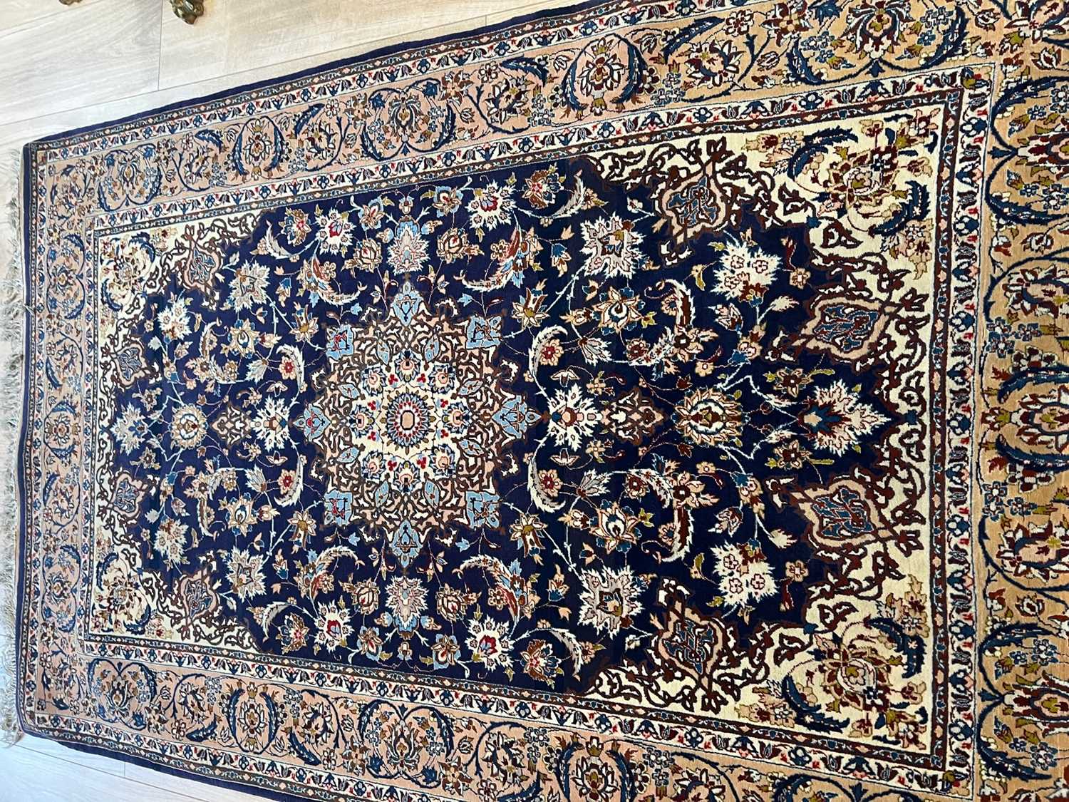 A FINE PART SILK ISFAHAN CARPET, NORTH WEST PERSIA - Image 9 of 9