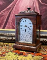 A MID 19TH CENTURY ROSEWOOD MINIATURE BRACKET CLOCK SIGNED 'FRODSHAM, LONDON'