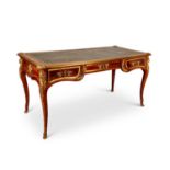 AN EARLY 20TH CENTURY LOUIS XVI STYLE KINGWOOD AND ORMOLU MOUNTED BUREAU PLAT