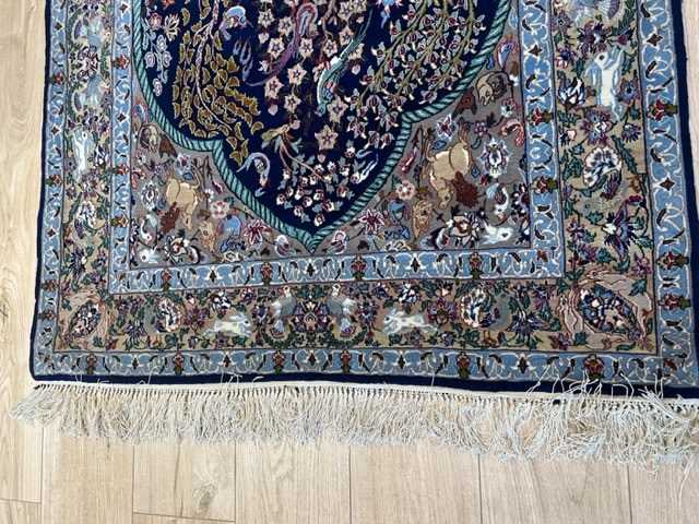 A PART SILK ISFAHAN CARPET OF ANIMAL DESIGN, NORTH WEST PERSIA - Image 10 of 12