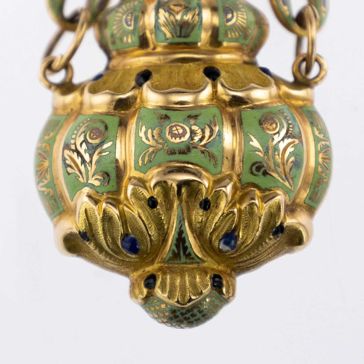 AN 18K GOLD AND ENAMEL SCENT BOTTLE, SWISS, EARLY 19TH CENTURY, FOR THE OTTOMAN MARKET - Image 10 of 12