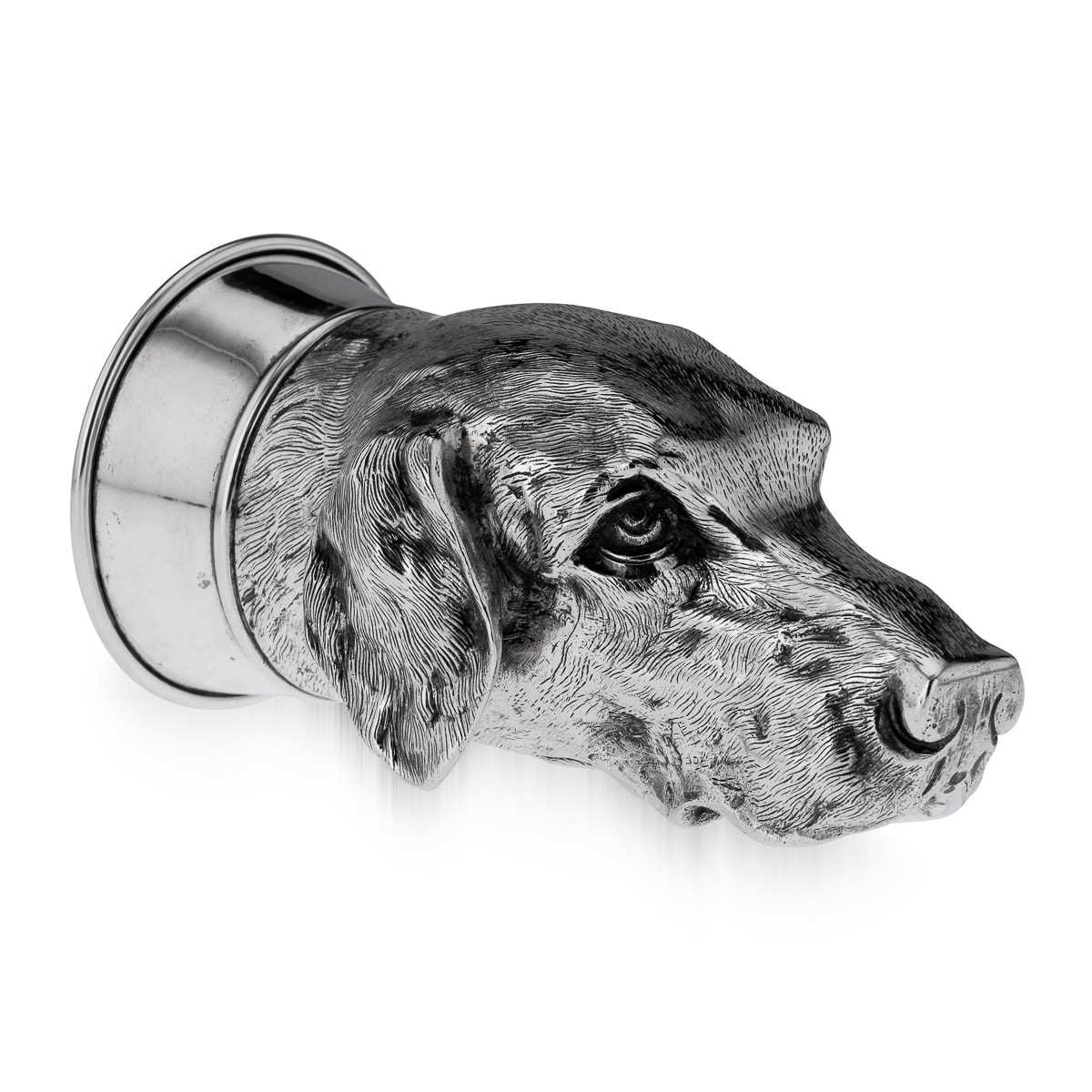 A LARGE SILVER STIRRUP CUP MODELLED AS A HOUND, ITALIAN, MID 20TH CENTURY - Image 2 of 12