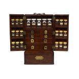 A 19TH CENTURY MAHOGANY CAMPAIGN SPICE CABINET