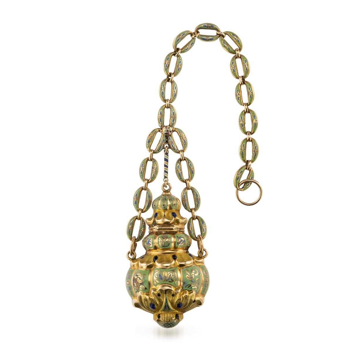 AN 18K GOLD AND ENAMEL SCENT BOTTLE, SWISS, EARLY 19TH CENTURY, FOR THE OTTOMAN MARKET - Image 5 of 12