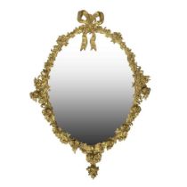 A BELLE EPOCH PERIOD GILT BRONZE WALL MIRROR