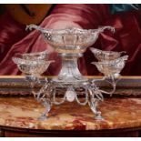 A FINE GEORGE III STERLING SILVER ADAM STYLE EPERGNE, LONDON, 1775 BY JAMES YOUNG