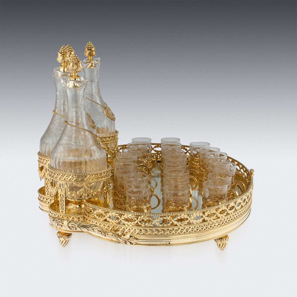 MAISON ODIOT: A 19TH CENTURY SILVER GILT AND GLASS LIQUEUR SERVICE - Image 20 of 37