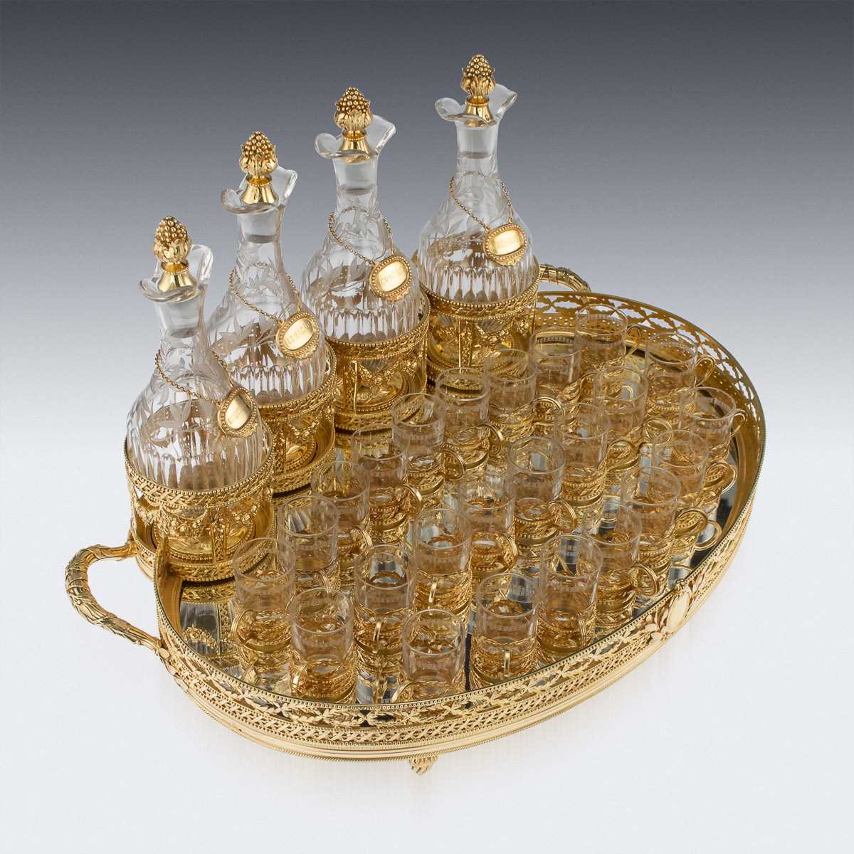 MAISON ODIOT: A 19TH CENTURY SILVER GILT AND GLASS LIQUEUR SERVICE - Image 3 of 37