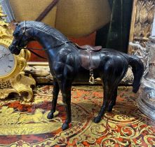 A LEATHER MODEL OF A HORSE, POSSIBLY SPANISH