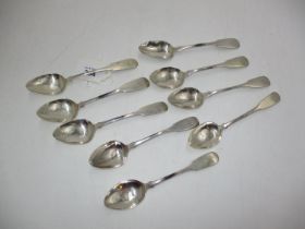 Set of 9 Scottish George IV Silver Teaspoons, Edinburgh 1823, Maker M & S, 106g