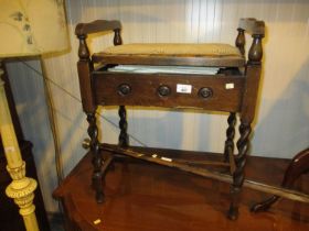 Box Seat Piano Stool with Sheet Music and 2 Walking Sticks