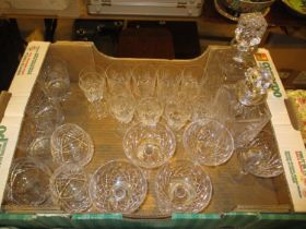 Two Crystal Whisky Decanters and Various Glasswares