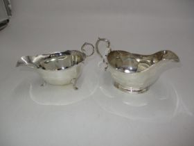 Two Silver Sauce Boats, Birmingham 1933 and Sheffield 1919, 214g total