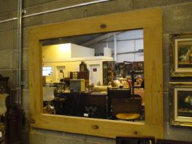 Pine Frame Wall Mirror, 102x127cm