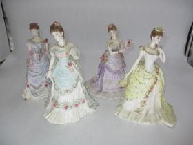 Four Compton & Woodhouse Royal Worcester Figures Splendour At Court, A Royal Anniversary CW317, A