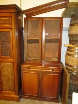Victorian Cabinet Bookcase, 95cm