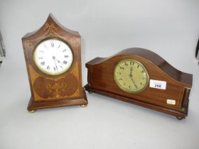 Two Edwardian Inlaid Mahogany Clocks