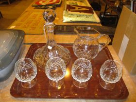 Crystal Ships Decanter, Water Jug and 4 Brandy Goblets