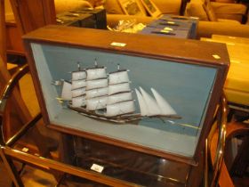 Cased Model of a Tall Mast Ship