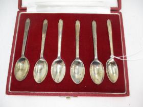 Cased Set of 6 Silver British Hallmarks Teaspoons, 84g