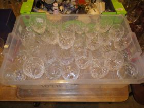 Box of Crystal Wine Goblets etc