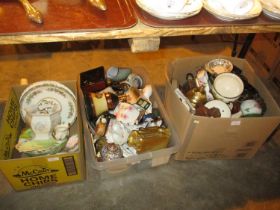 Three Boxes of Ceramics, Glass etc