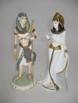 Two Compton & Woodhouse Figures, Coalport Cleopatra 4995/9500 and Royal Doulton Tutankhamun The