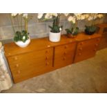 Stag Teak Chests of 6 and 3 Drawers, 138 and 82cm