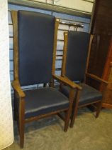 Pair of Ladies and Gents Throne Type Chairs