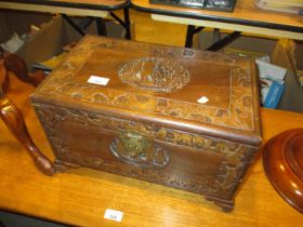 Small Chinese Carved Camphor Box