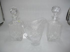 Pair of Crystal Whisky Decanters and a Water Jug